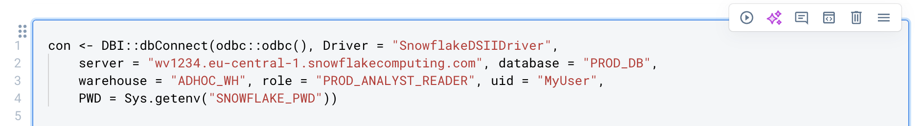 Example of how to connect to Database table